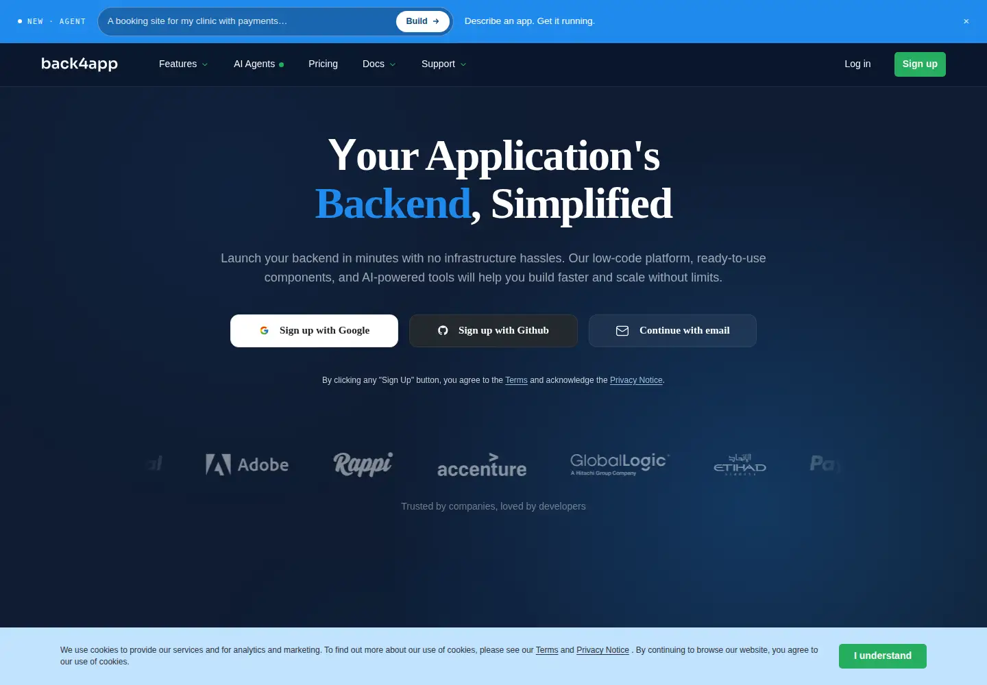 Captured homepage of b4a.io in the current scan
