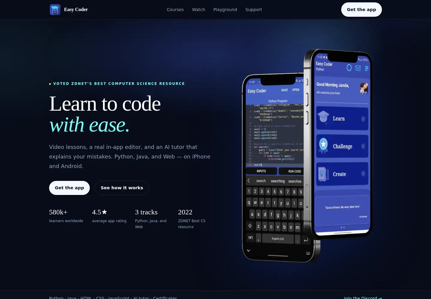 Captured homepage of easycoder.io in the current scan