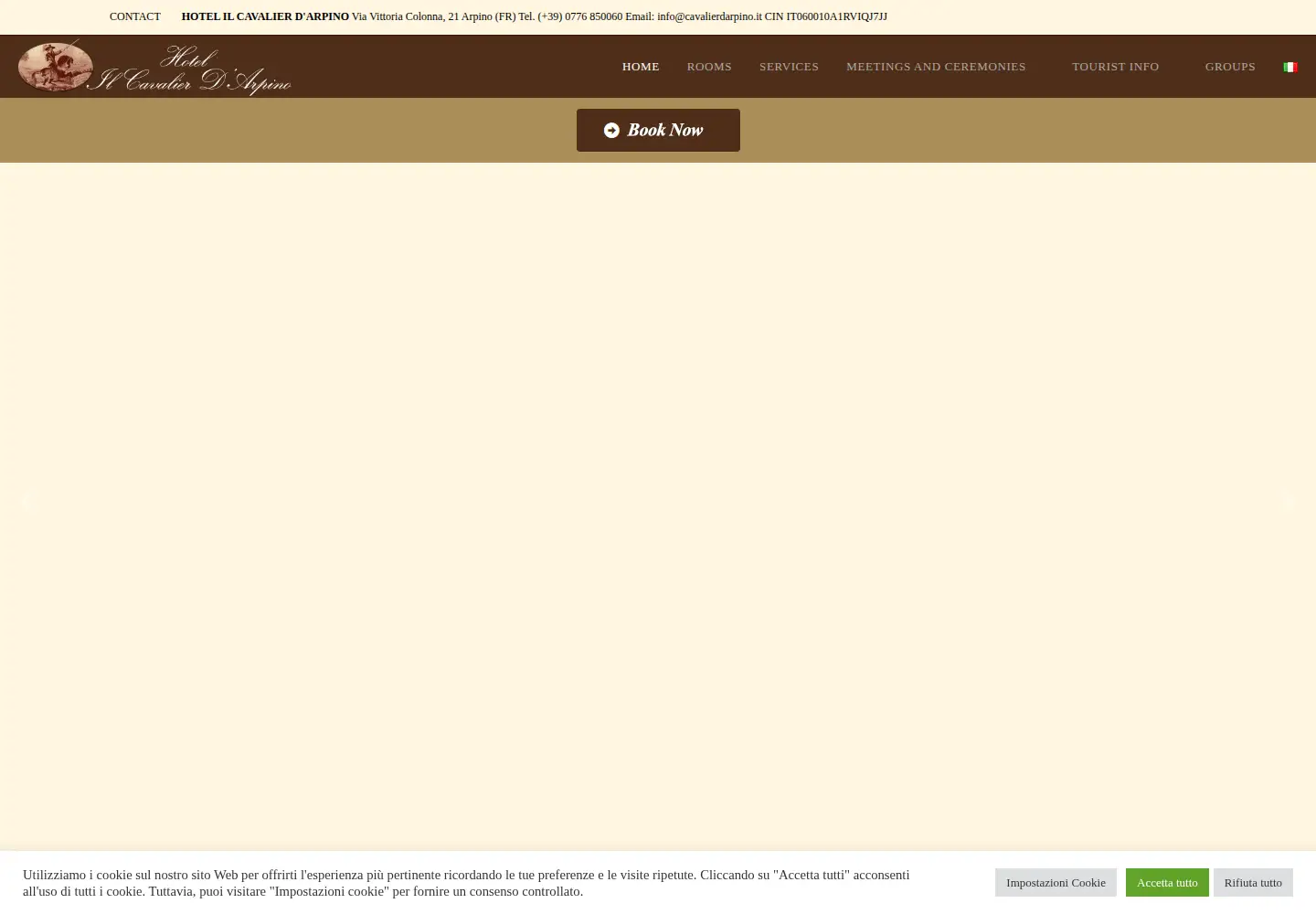 Captured homepage of cavalierdarpino.it in the current scan