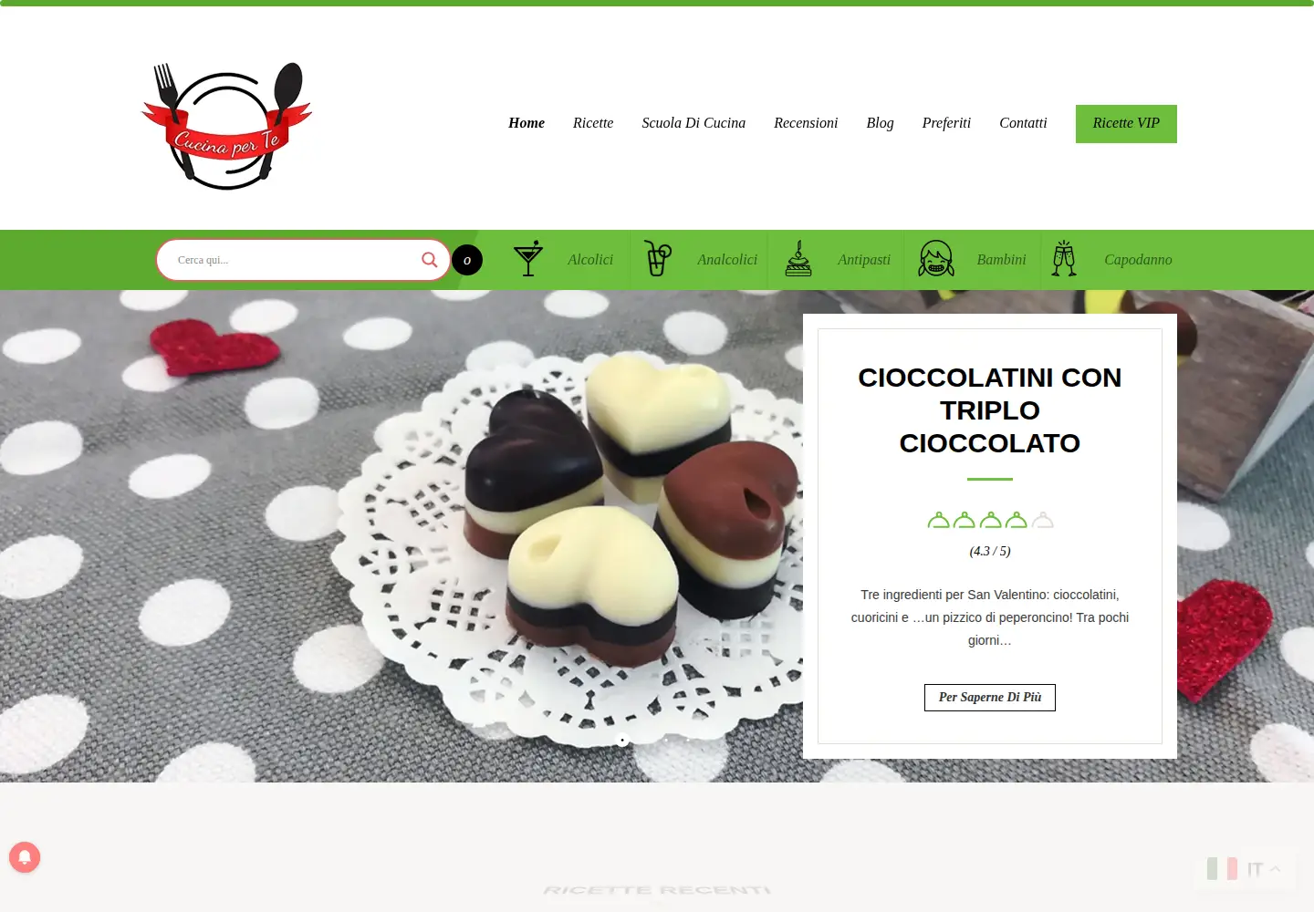 Screenshot of cucinaperte.it