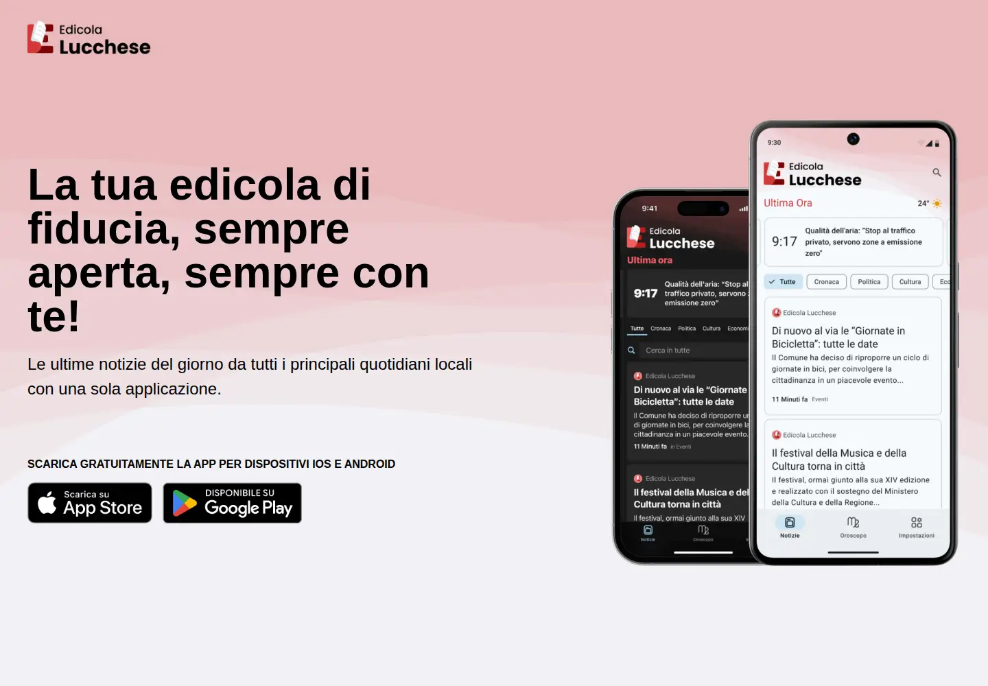 Captured homepage of edicolalucchese.it in the current scan