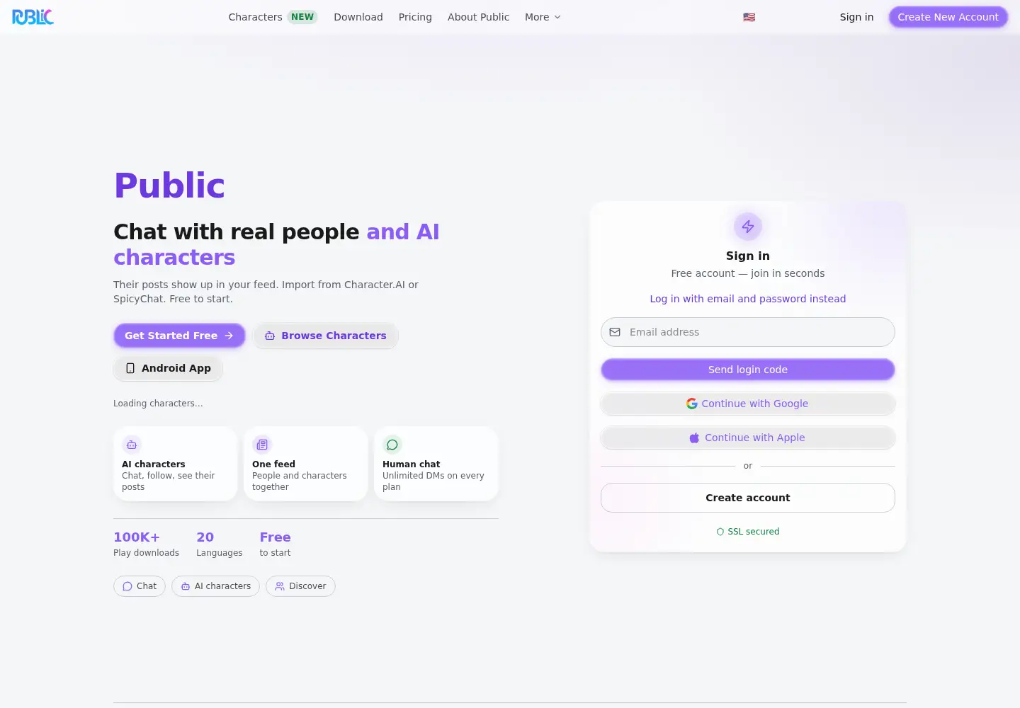 Captured homepage of public.kim in the current scan