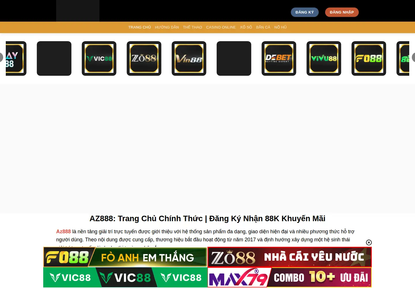 Captured homepage of az888.marketing in the current scan