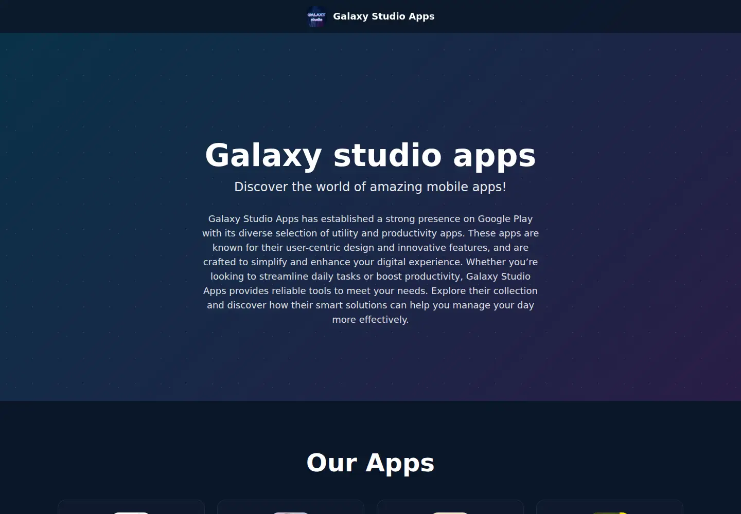 Screenshot of galaxystudioapps.me