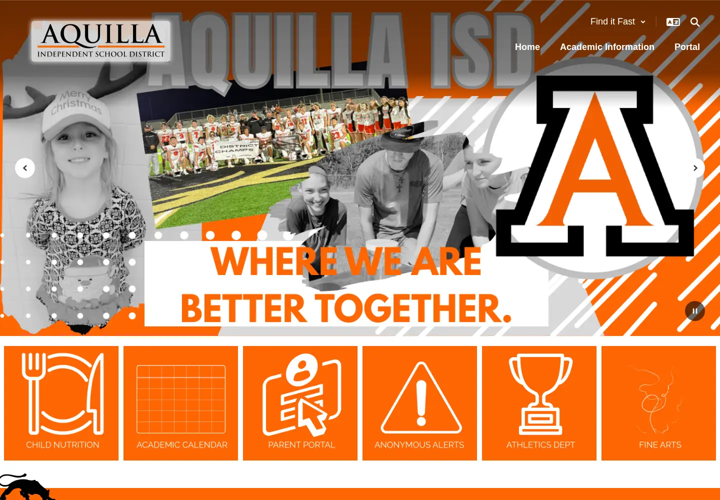 Screenshot of aquillaisd.net