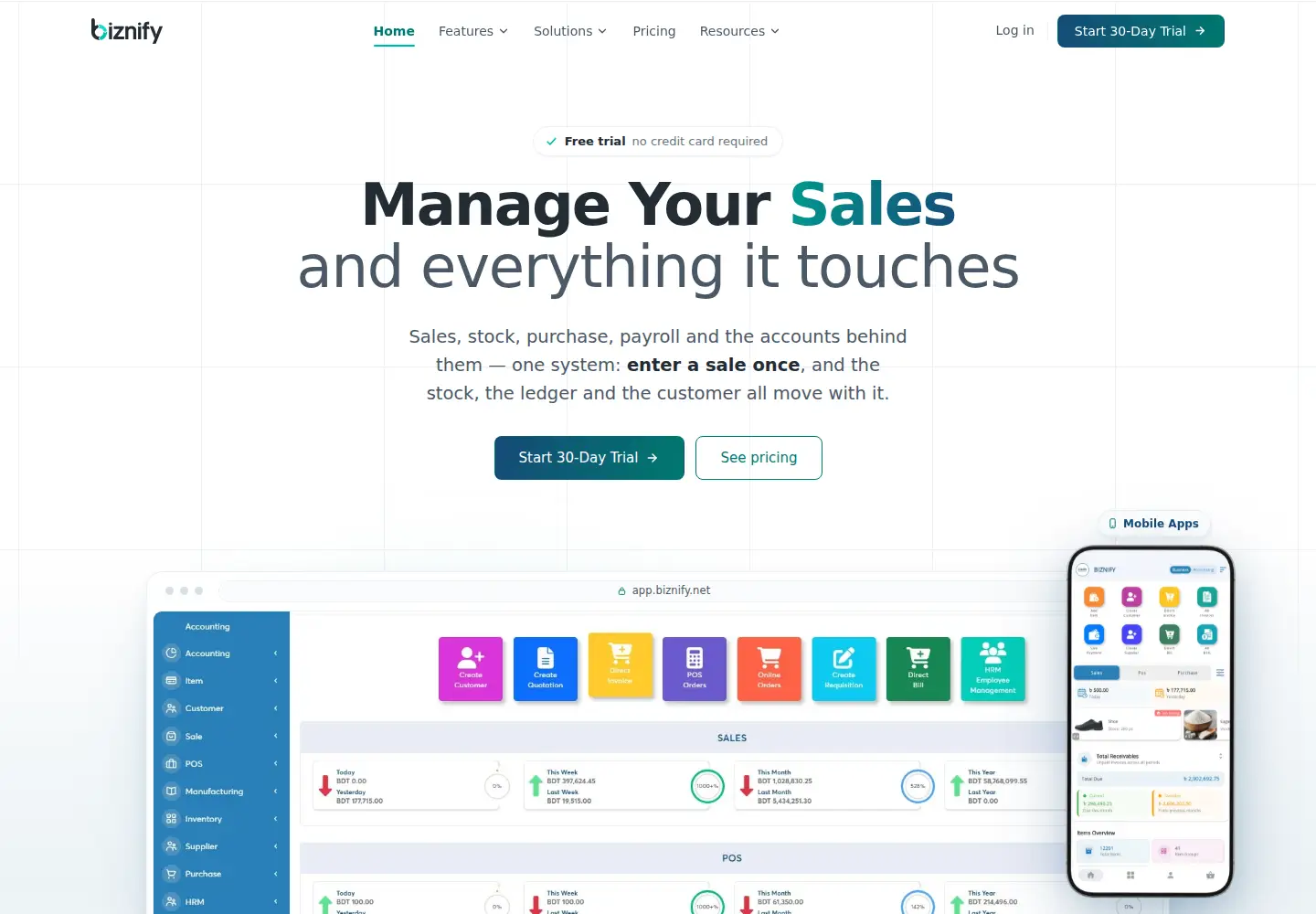 Captured homepage of biznify.net in the current scan