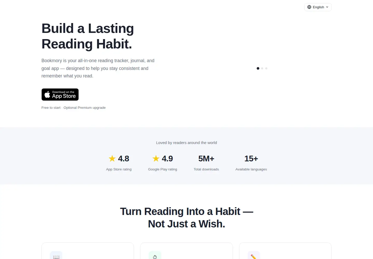 Screenshot of bookmory.net