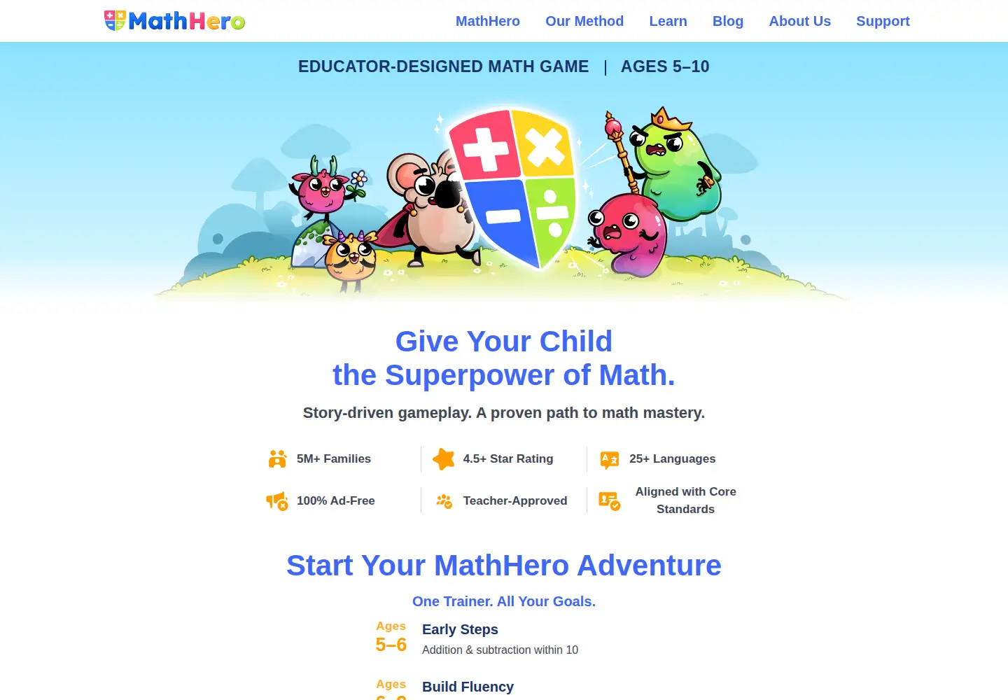Captured homepage of mathhero.net in the current scan