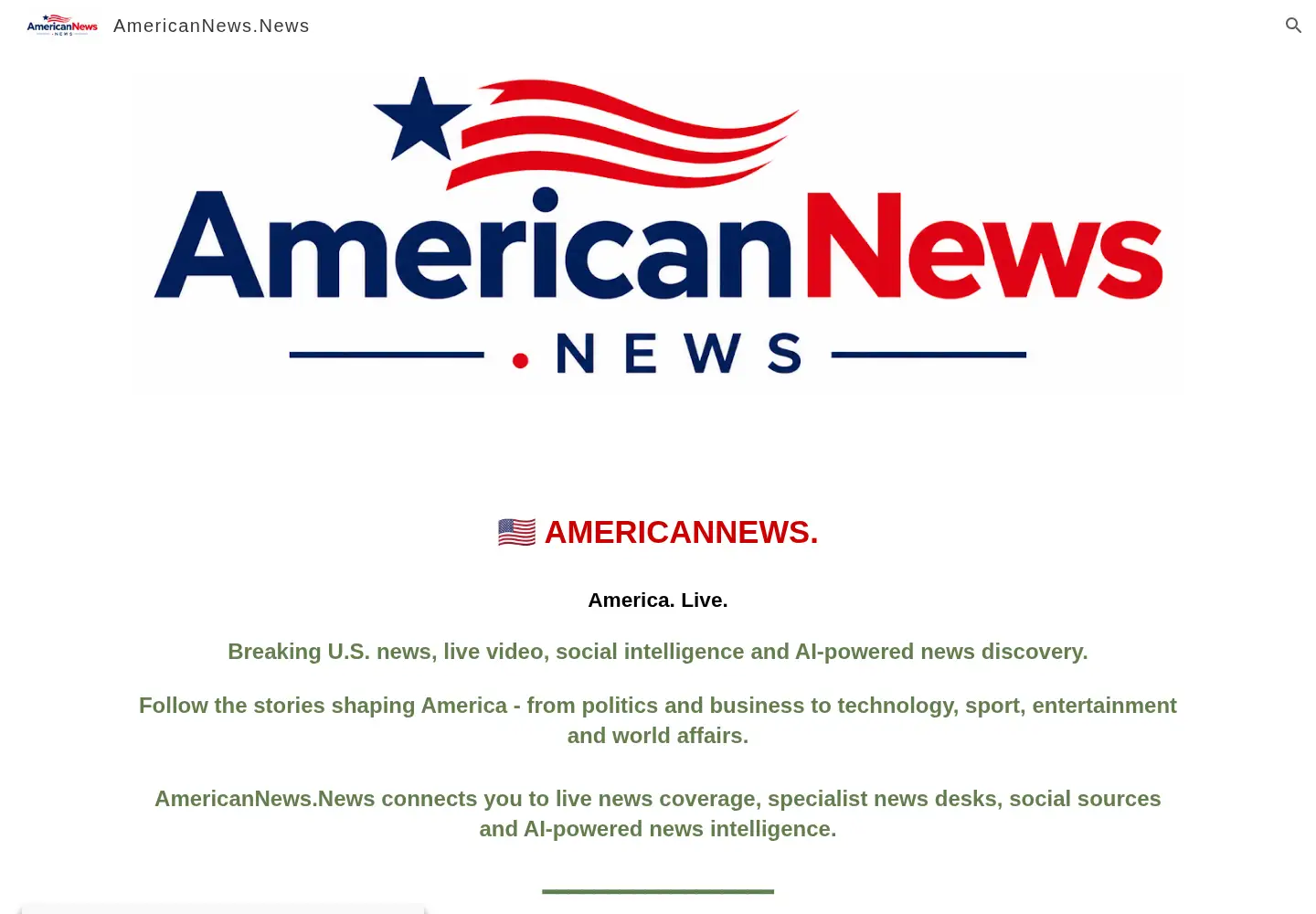 Captured homepage of americannews.news in the current scan