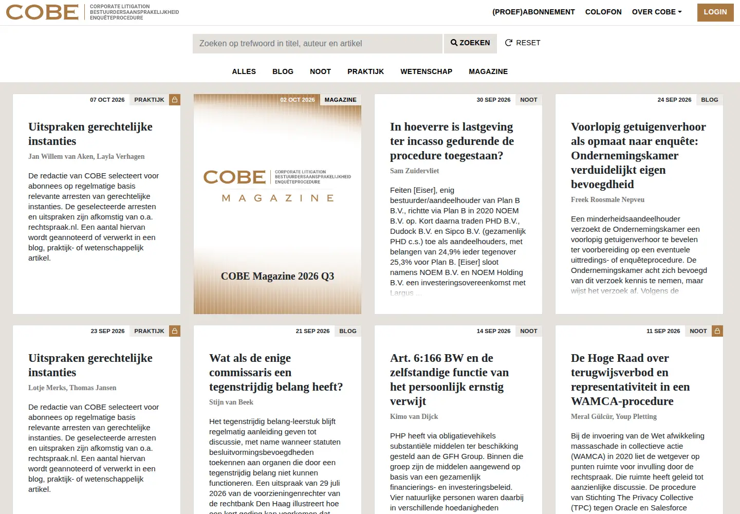 Screenshot of cobe-online.nl