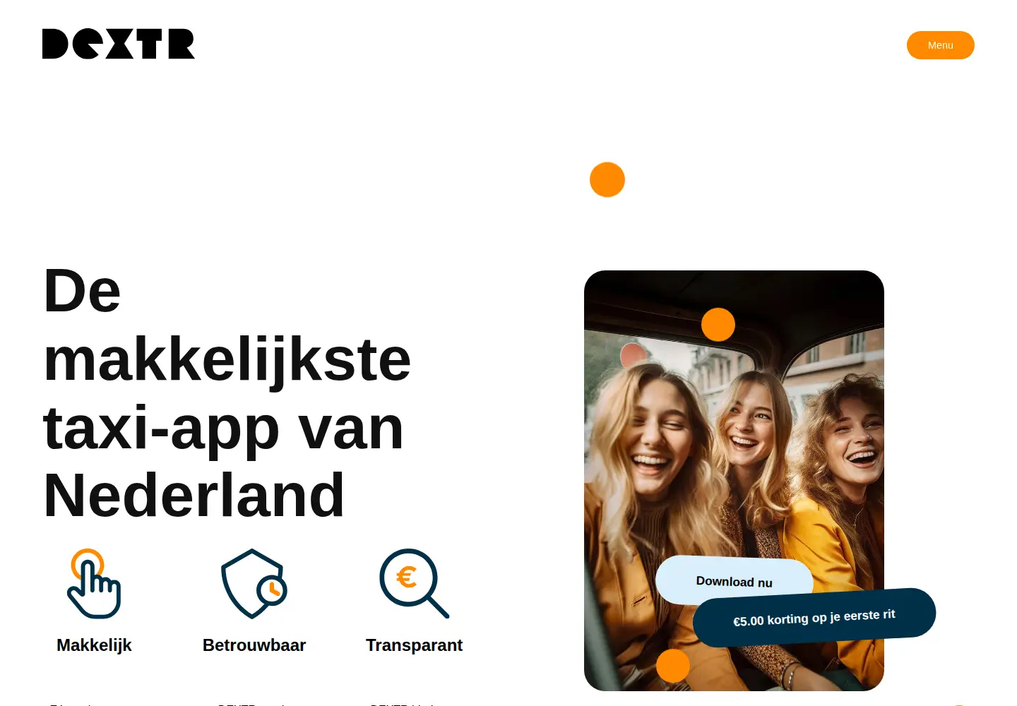 Captured homepage of dextr.nl in the current scan