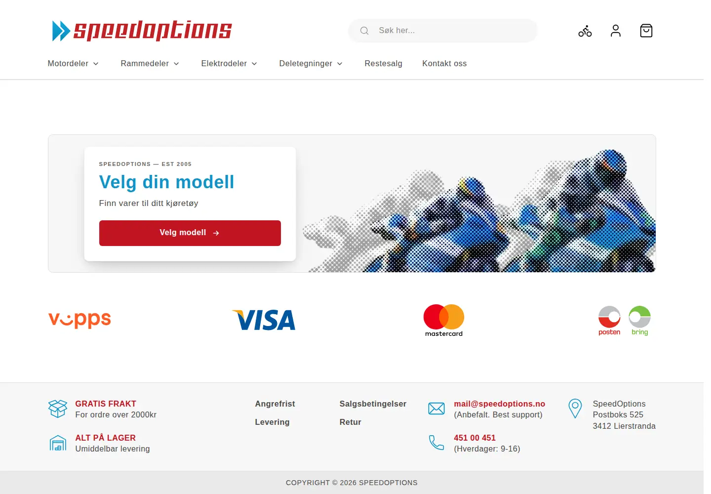 Screenshot of speedoptions.no