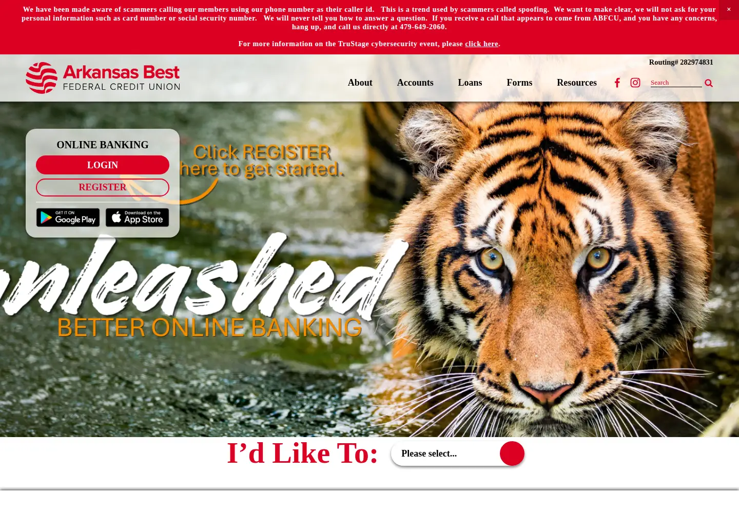 Screenshot of abfcu.org
