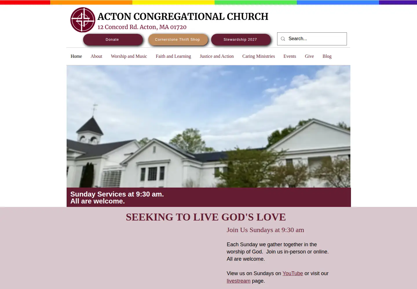 Captured homepage of actonc.org in the current scan