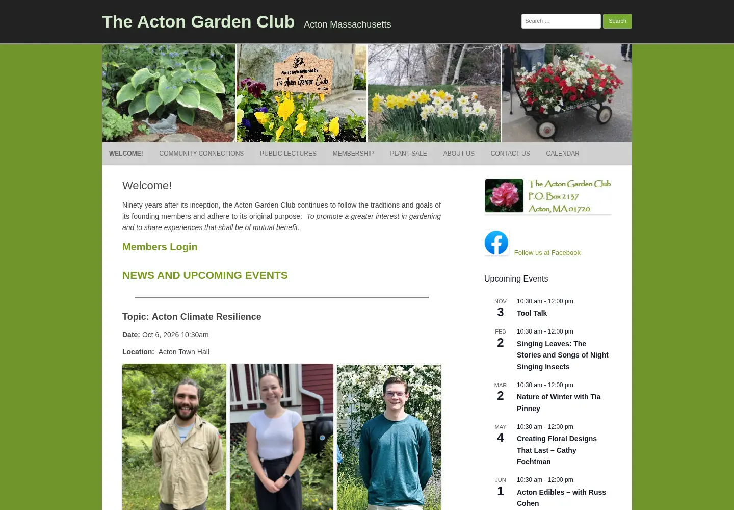 Screenshot of actongardenclub.org