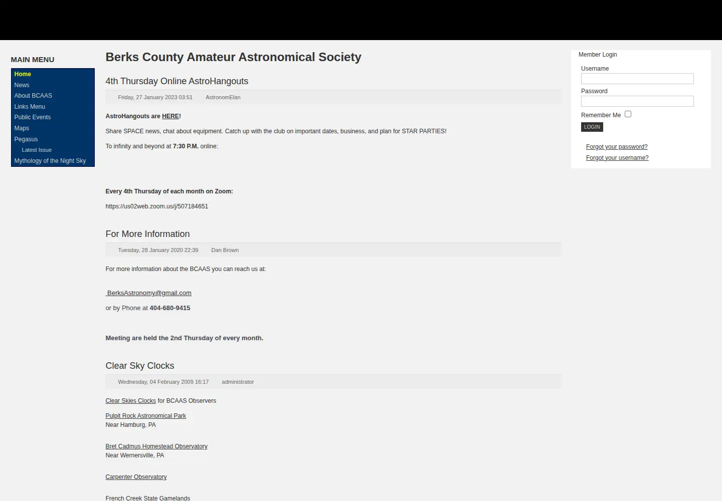 Screenshot of berksastronomy.org
