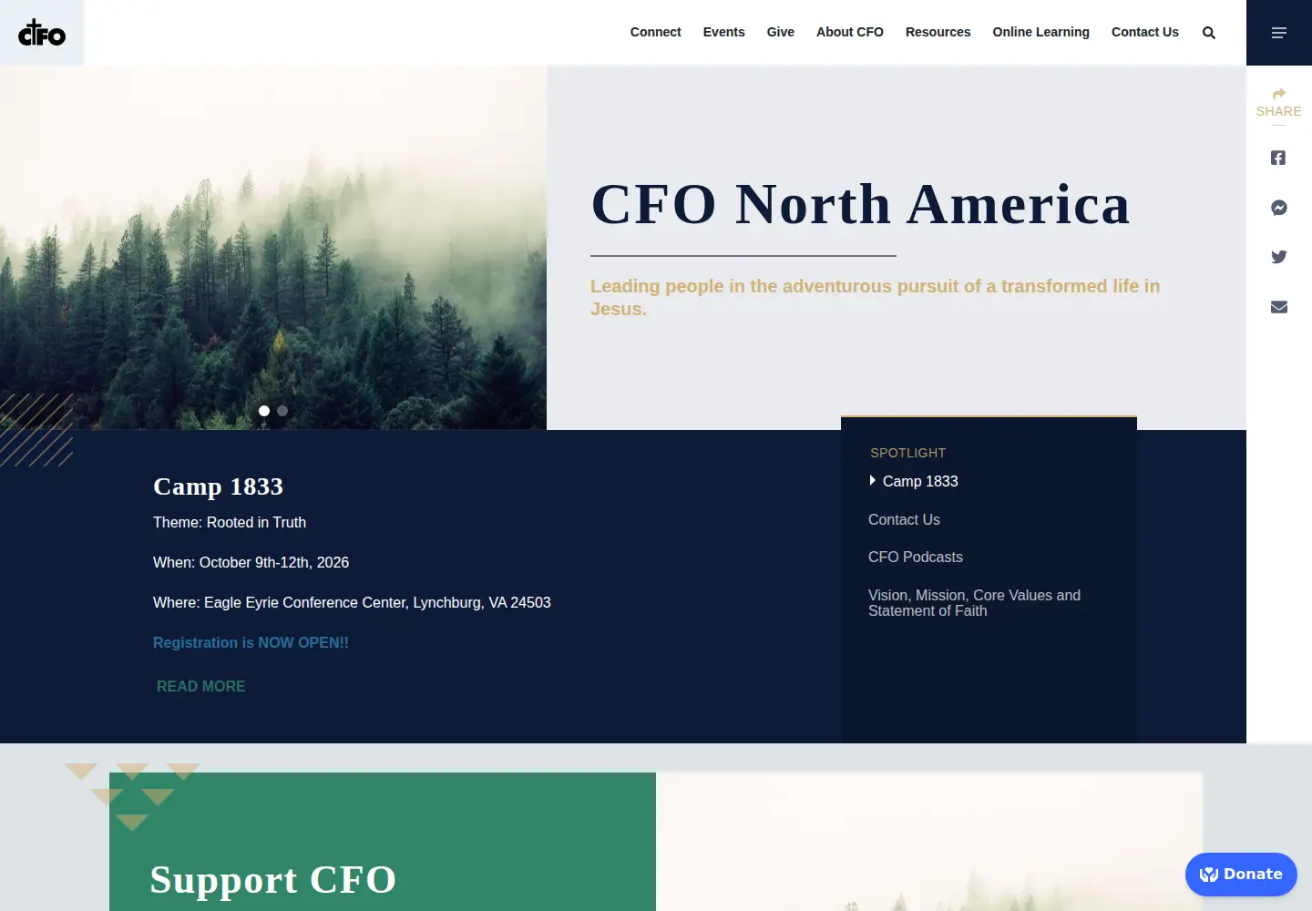 Screenshot of cfonorthamerica.org