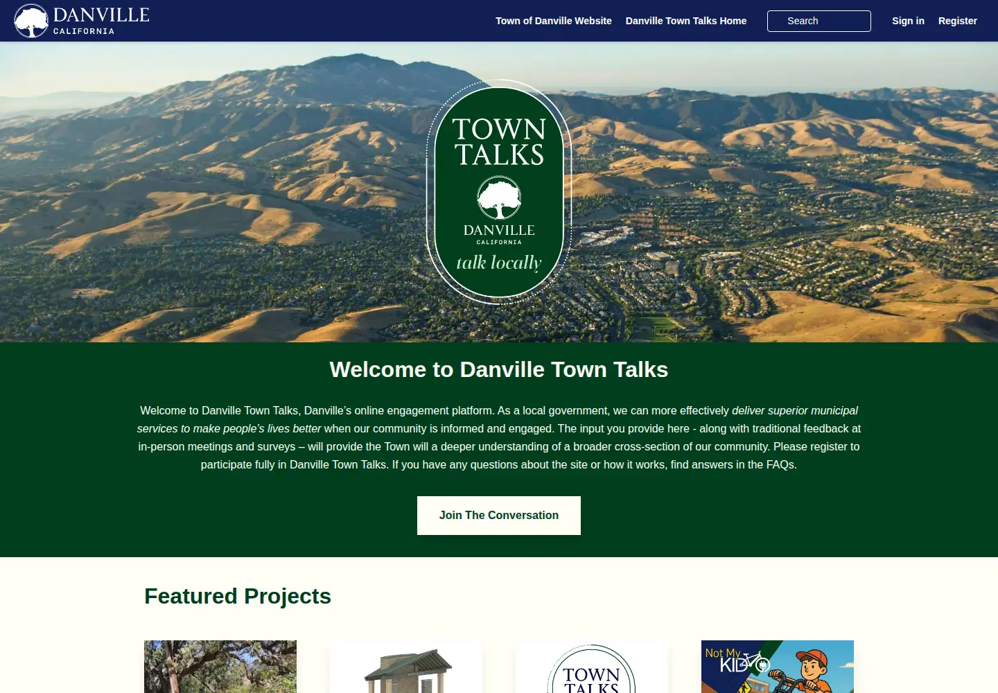 Screenshot of danvilletowntalks.org