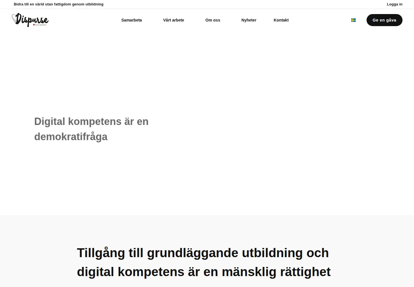 Captured homepage of dispurse.org in the current scan