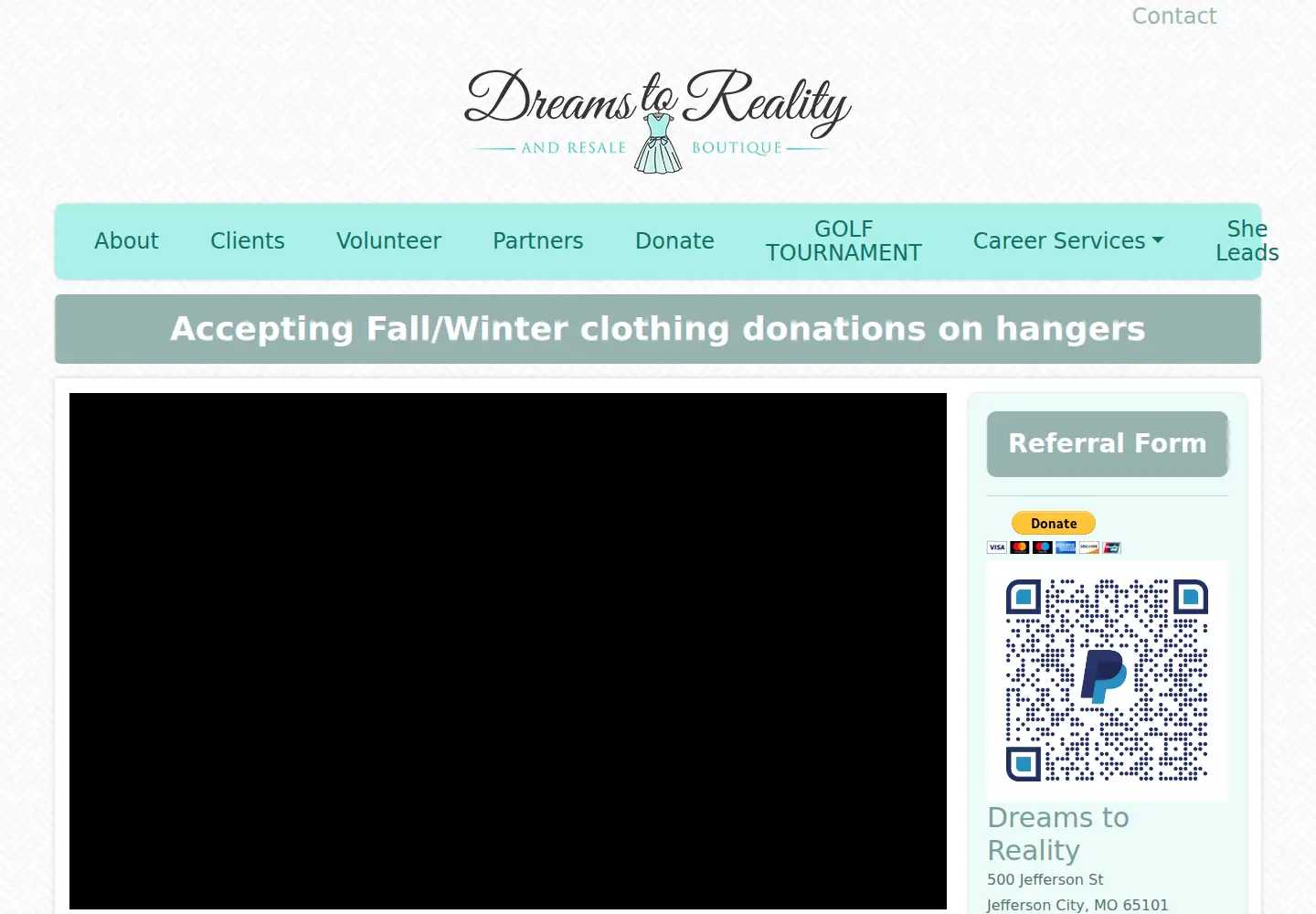 Captured homepage of dreamstoreality-jc.org in the current scan