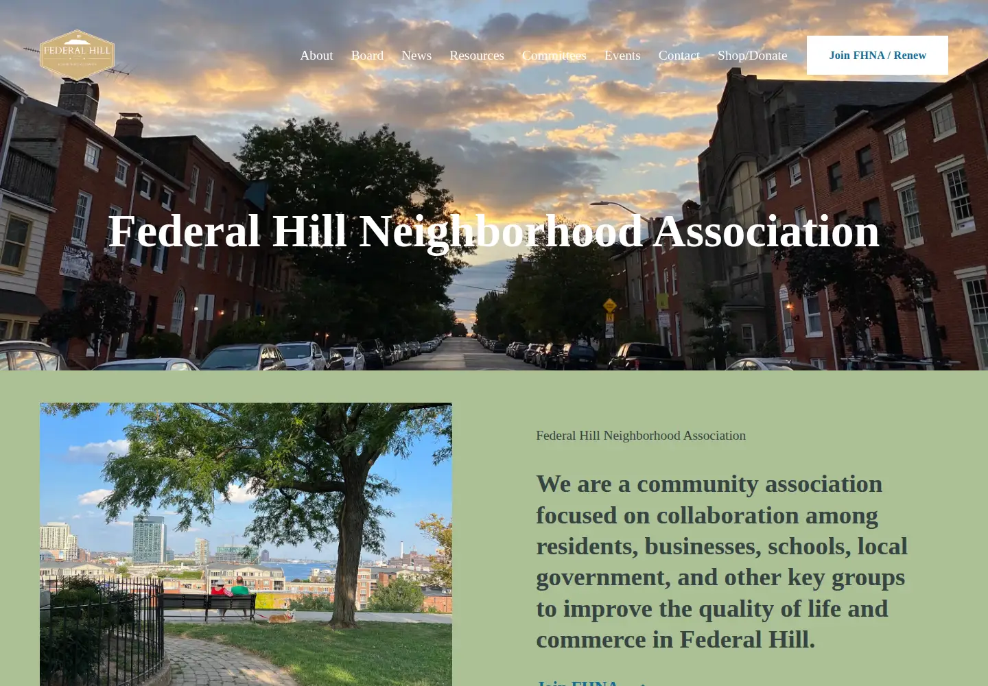 Screenshot of federalhillbaltimore.org