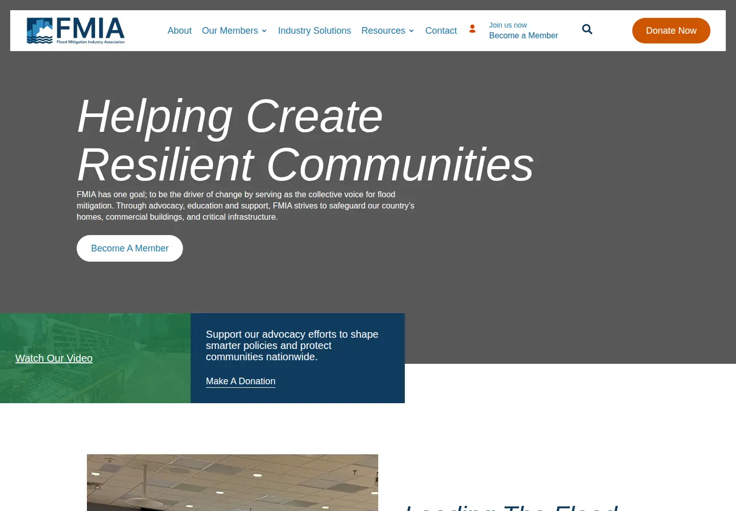 Captured homepage of floodmitigationindustry.org in the current scan