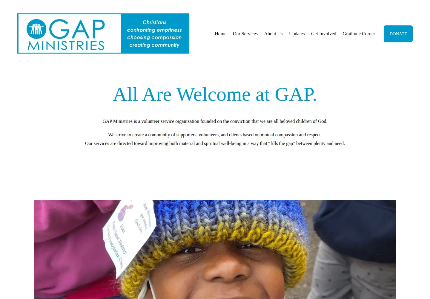 Captured homepage of gapministriesaugusta.org in the current scan