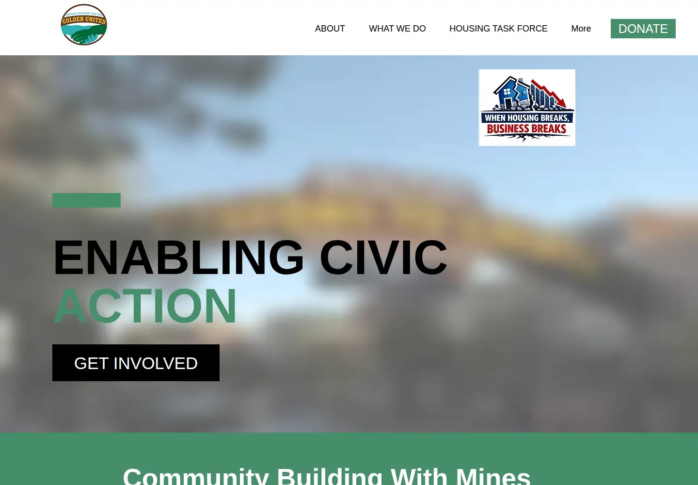 Screenshot of goldenunited.org
