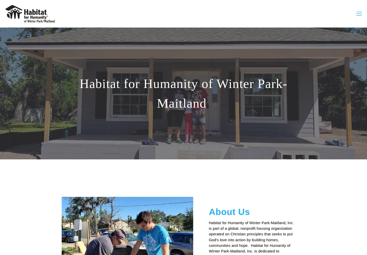 Captured homepage of habitatwpm.org in the current scan