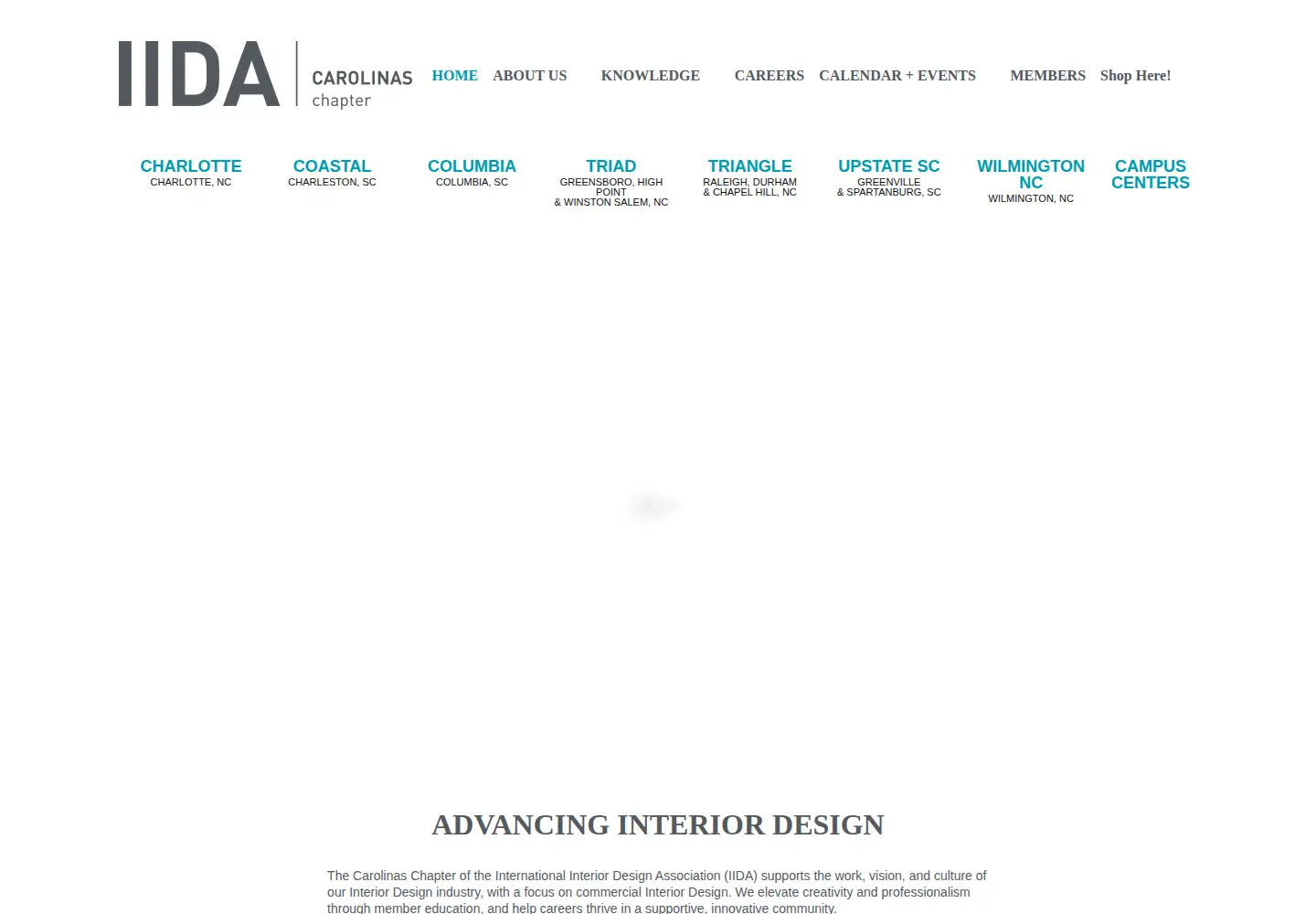 Captured homepage of iida-carolinas.org in the current scan