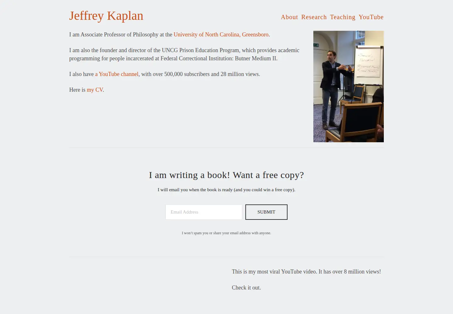 Screenshot of jeffreykaplan.org