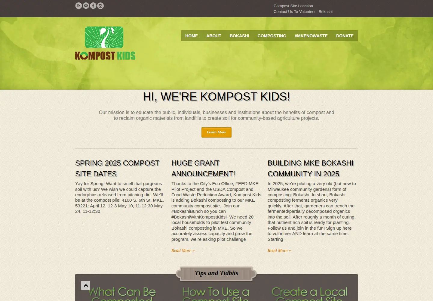 Screenshot of kompostkids.org