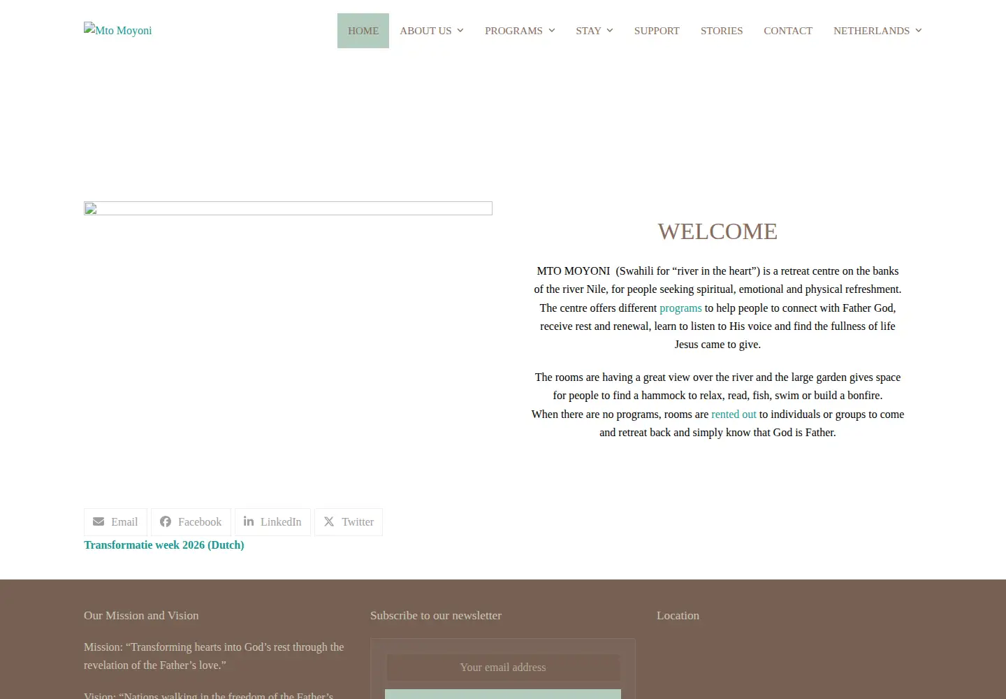Captured homepage of mto-moyoni.org in the current scan