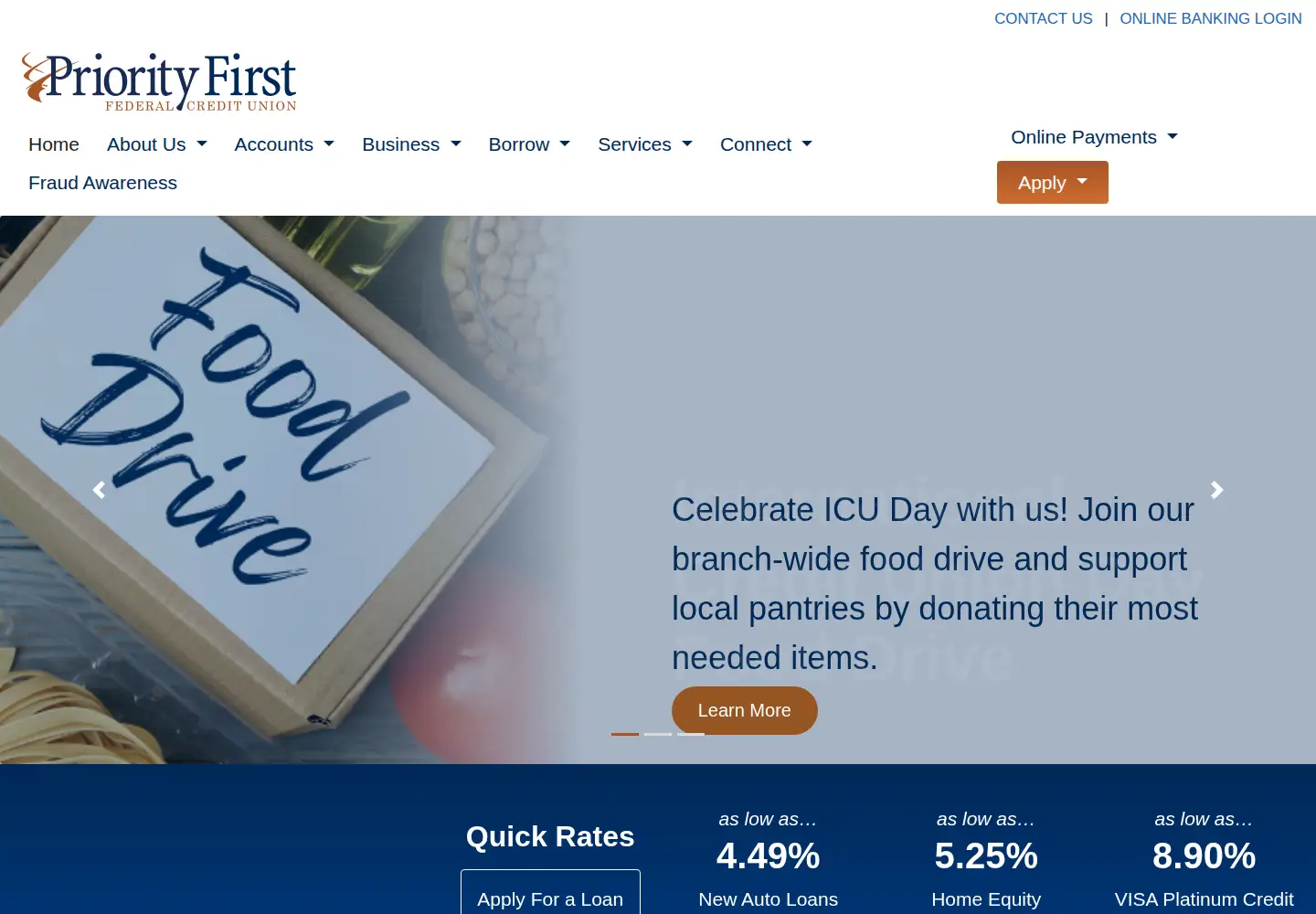 Screenshot of priorityfirstfcu.org