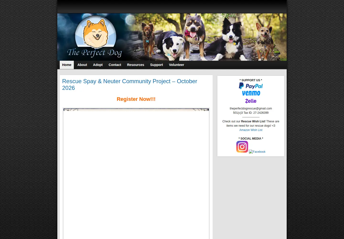 Screenshot of theperfectdog.org
