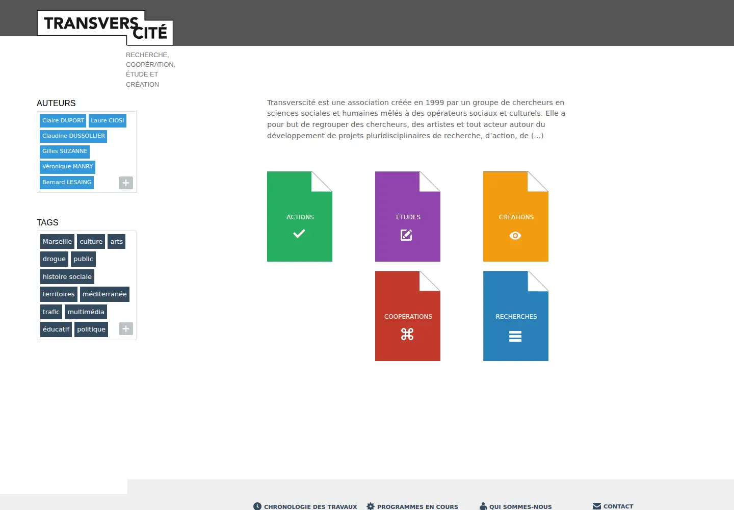 Captured homepage of transverscite.org in the current scan