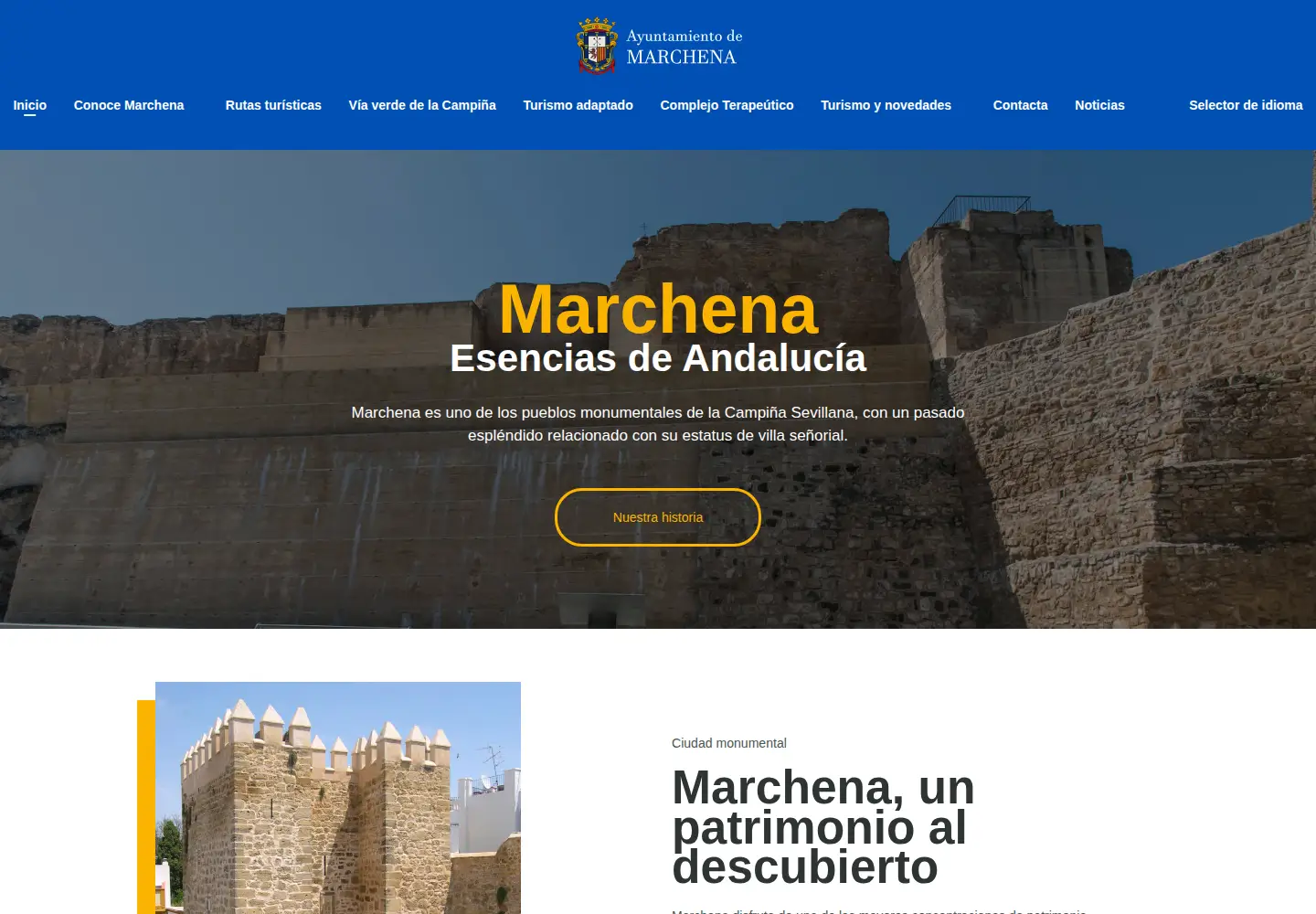 Captured homepage of turismodemarchena.org in the current scan