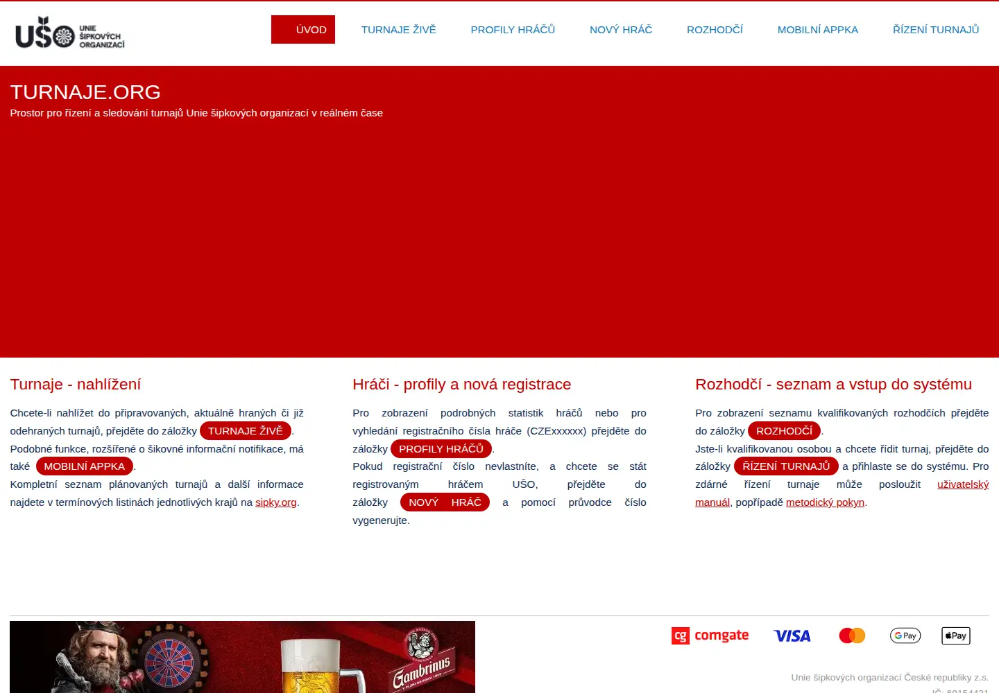 Screenshot of turnaje.org