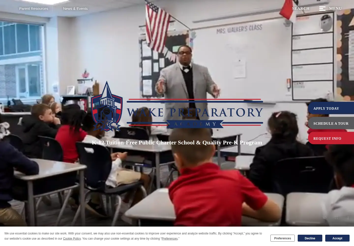Captured homepage of wakeprep.org in the current scan