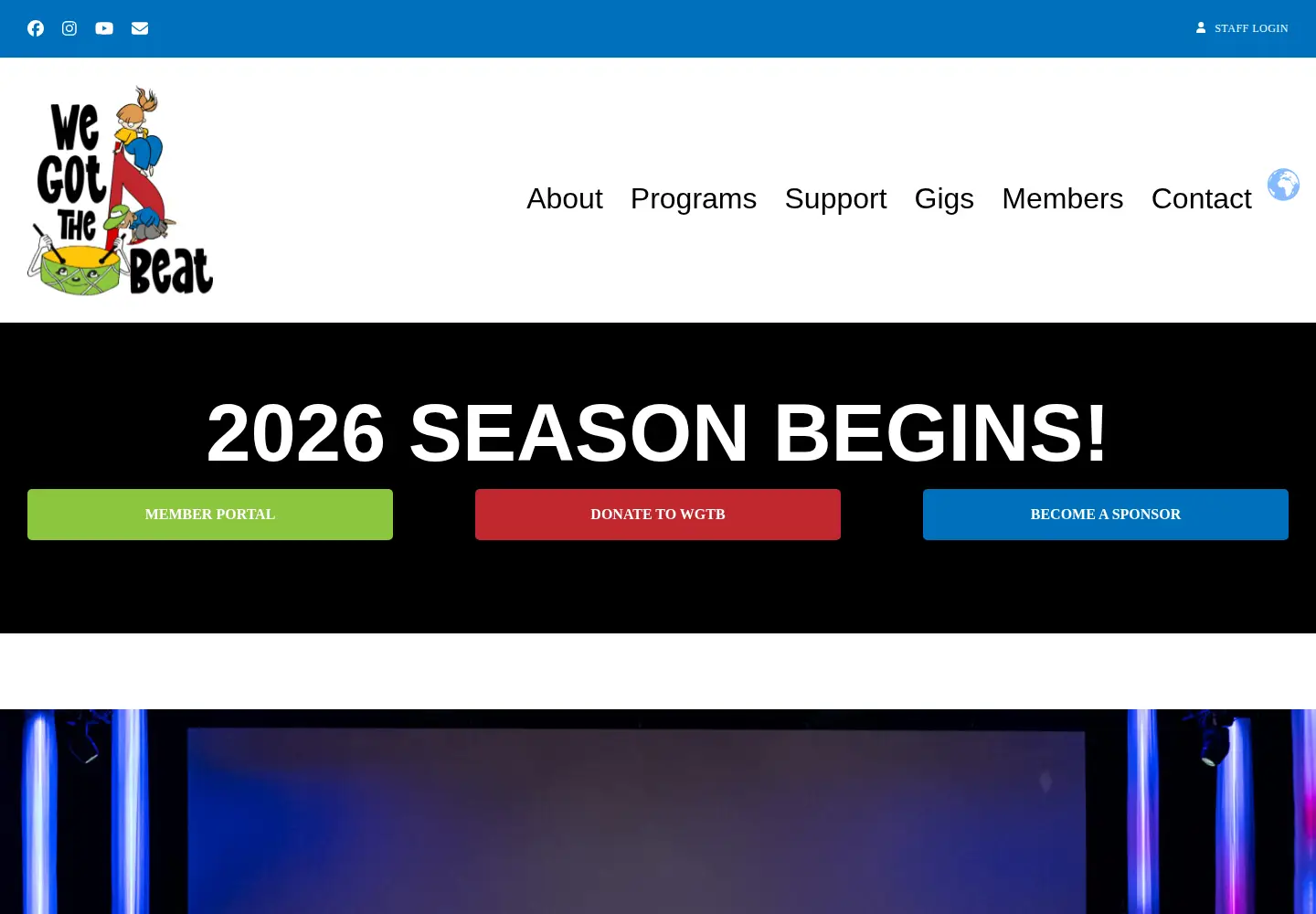 Captured homepage of wegotthebeat.org in the current scan