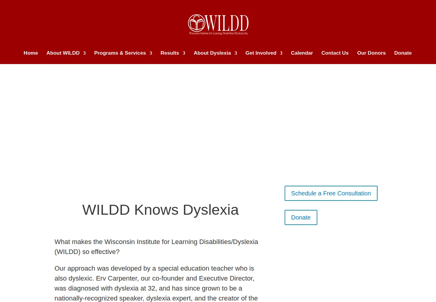 Captured homepage of wildd.org in the current scan