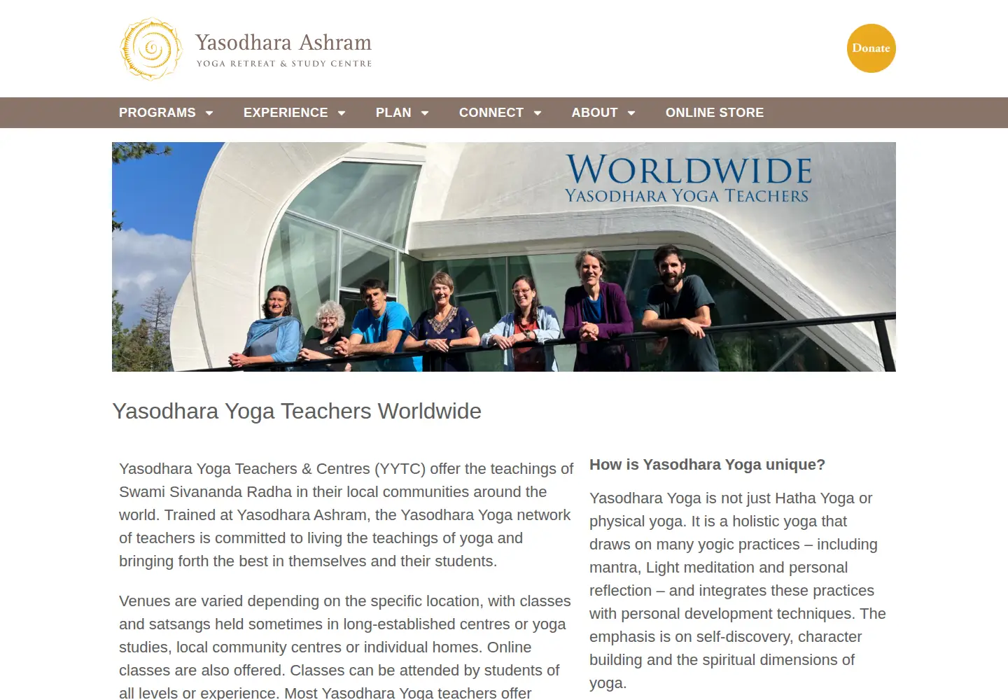 Screenshot of yasodharayoga.org