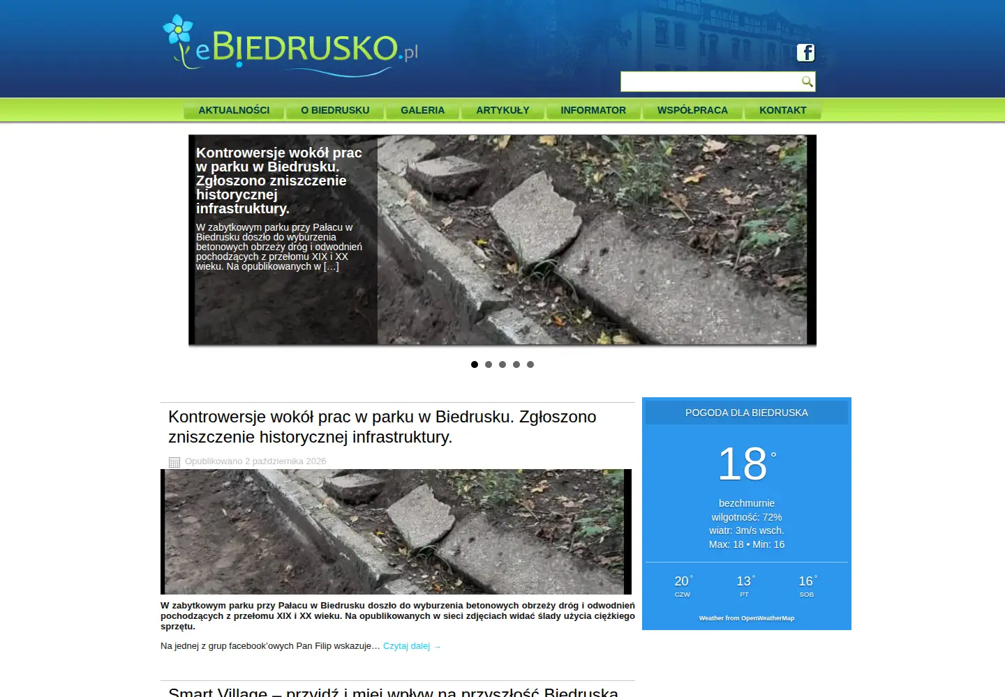 Captured homepage of ebiedrusko.pl in the current scan