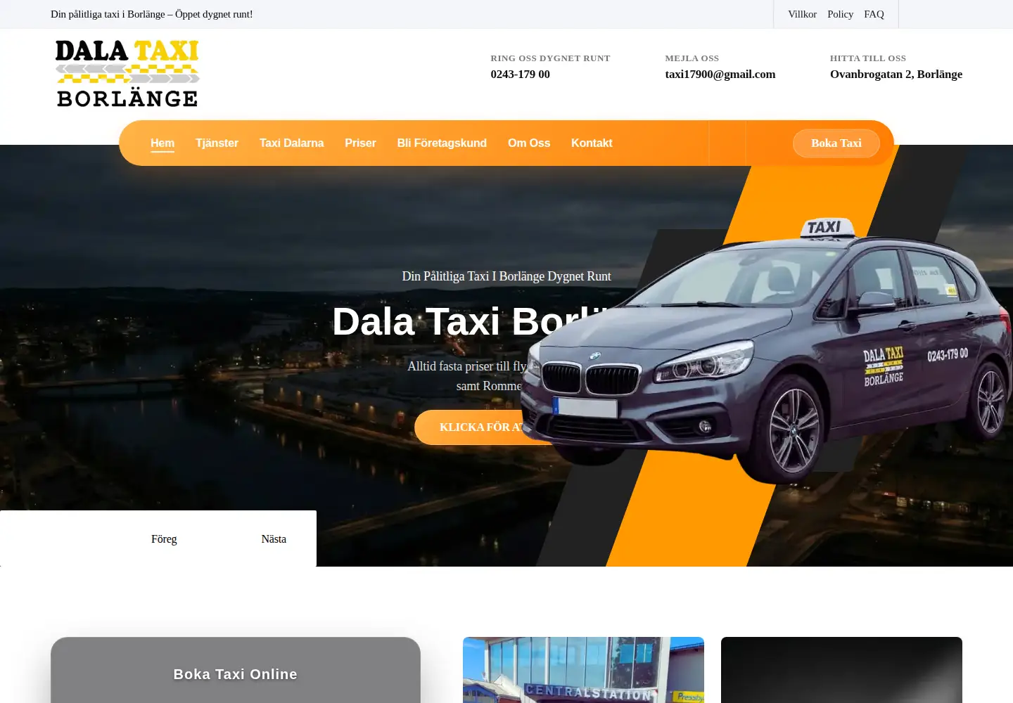 Screenshot of dalataxiborlange.se