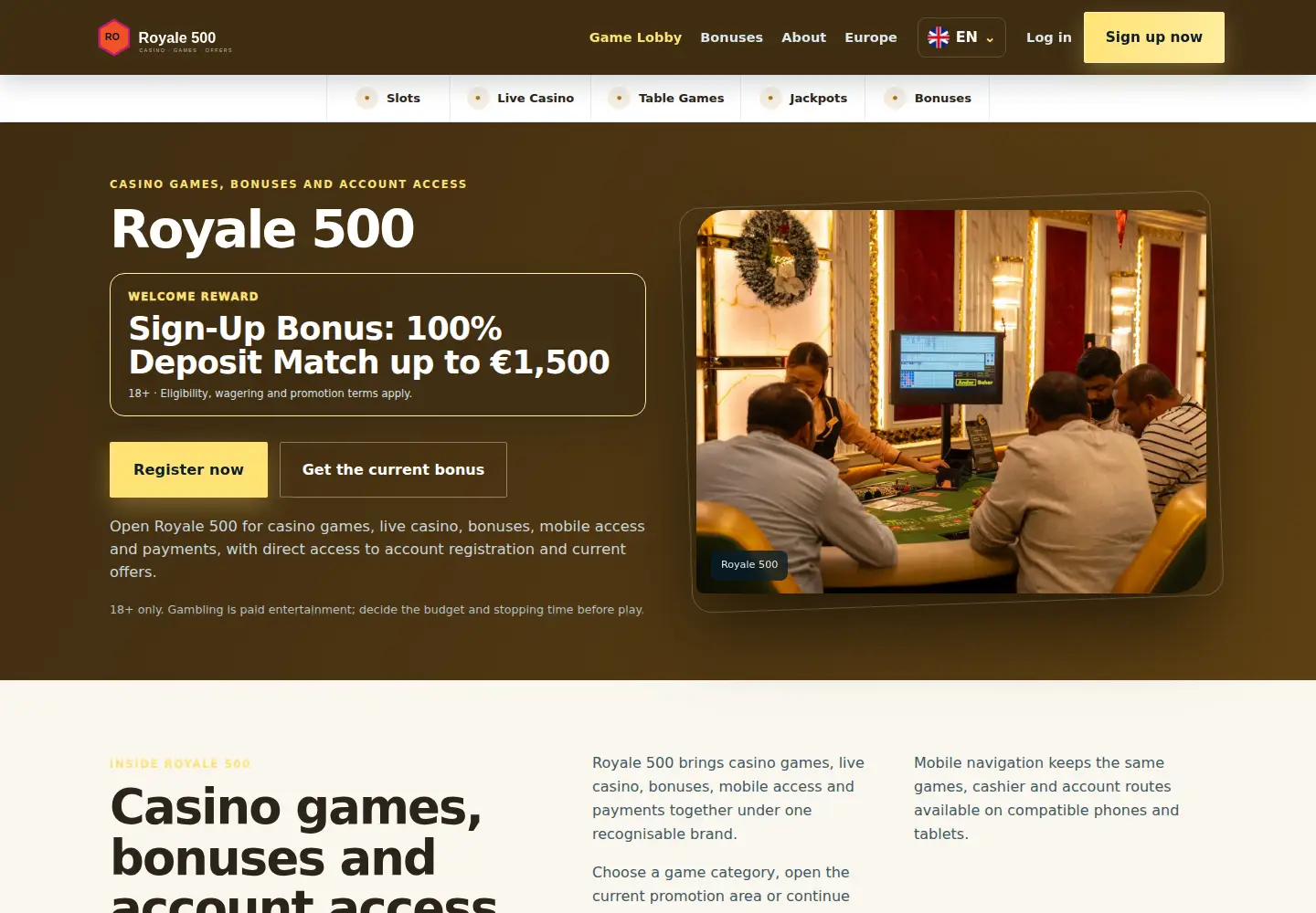 Screenshot of royale500.eu