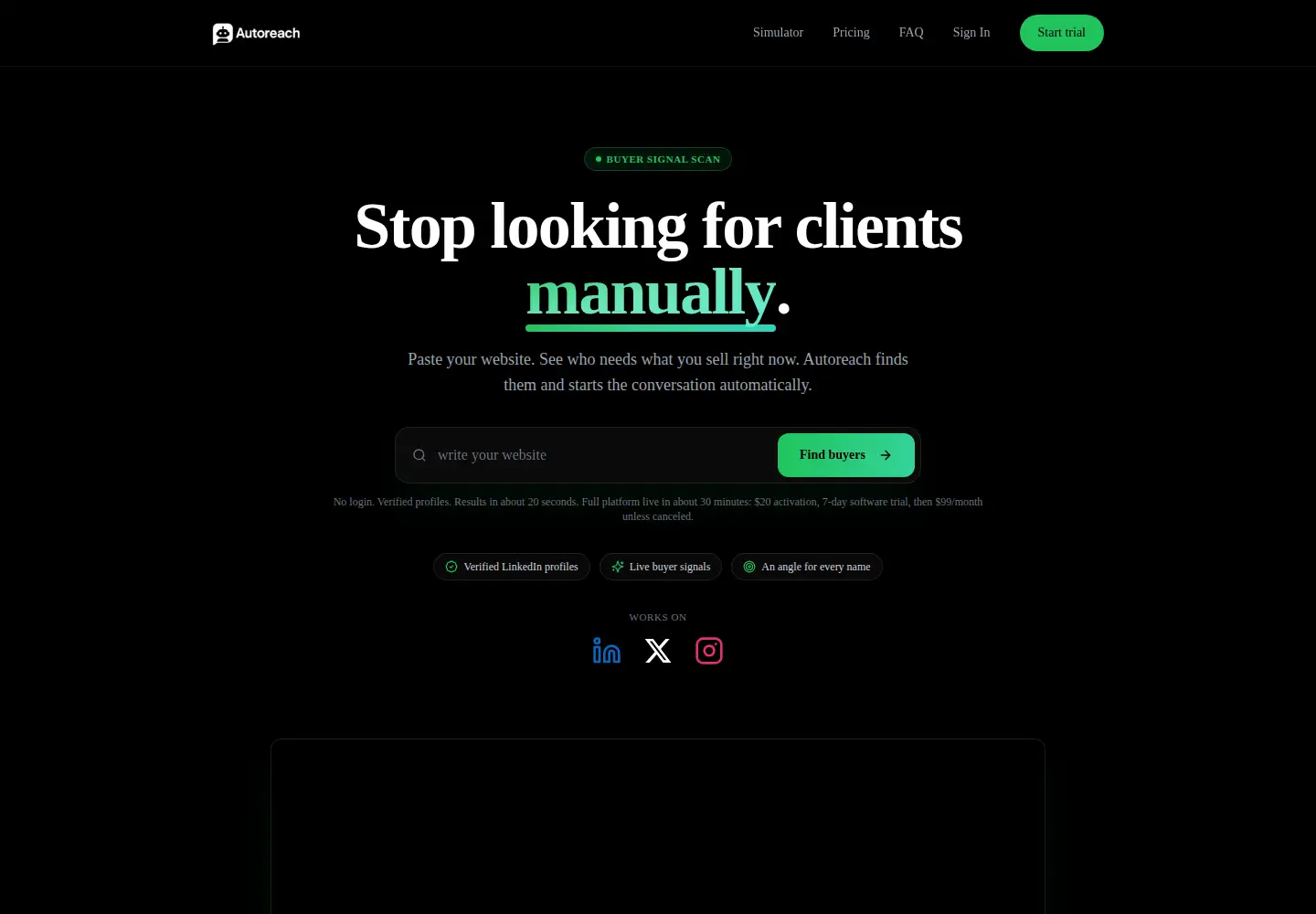 Screenshot of autoreach.tech