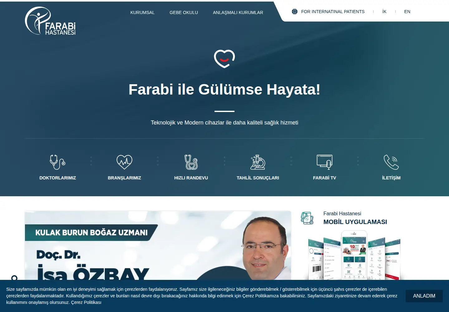 Screenshot of farabihastanesi.com.tr