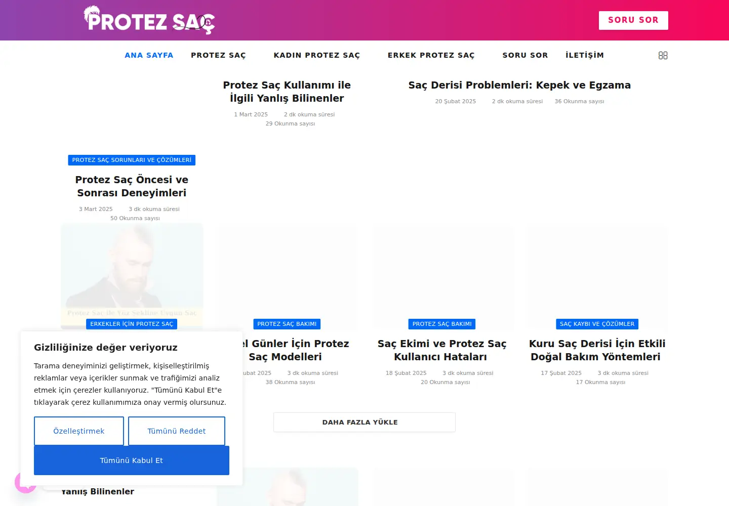 Screenshot of protezsac.tr
