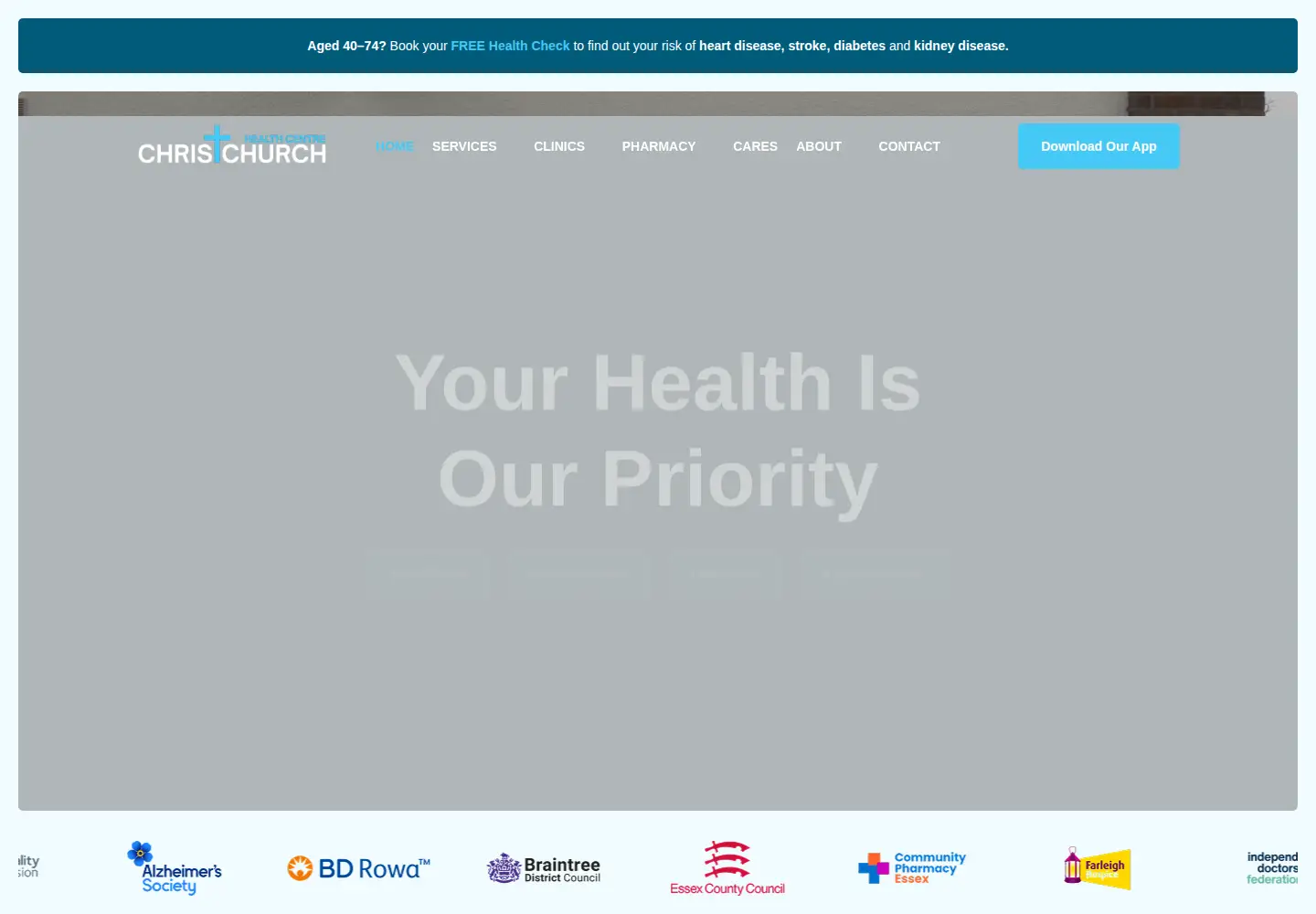 Screenshot of christchurchhealthcentre.co.uk