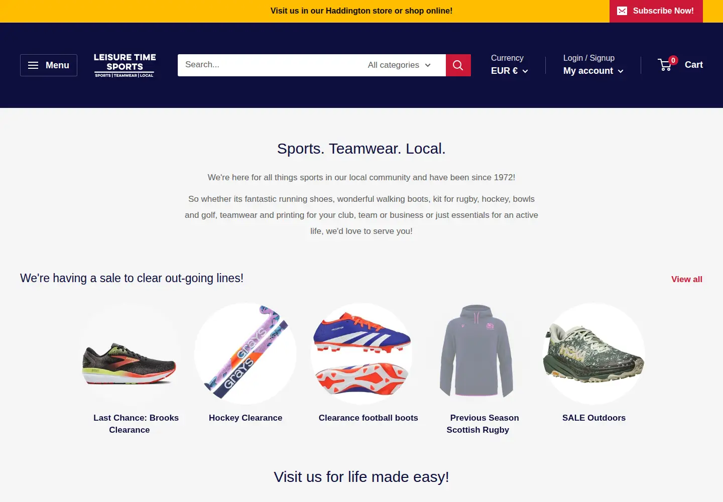 Captured homepage of leisuretimesports.co.uk in the current scan